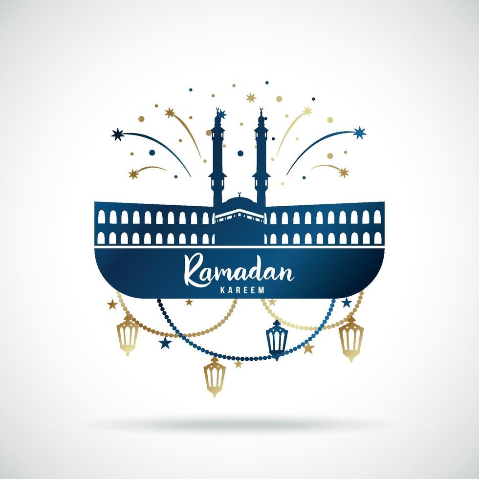 Grußbanner für islamischen Feiertag Ramadan Kareem. vektor