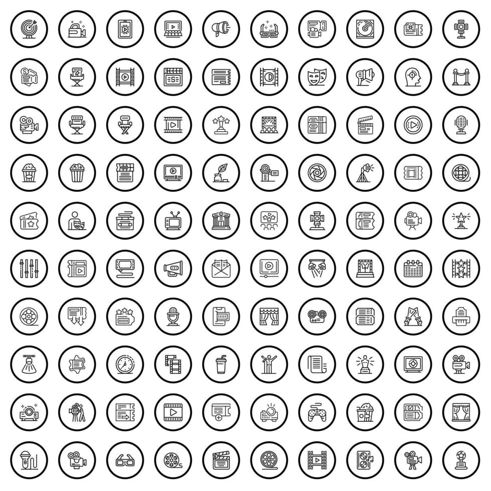 100 Darsteller Symbole Satz, Gliederung Stil vektor