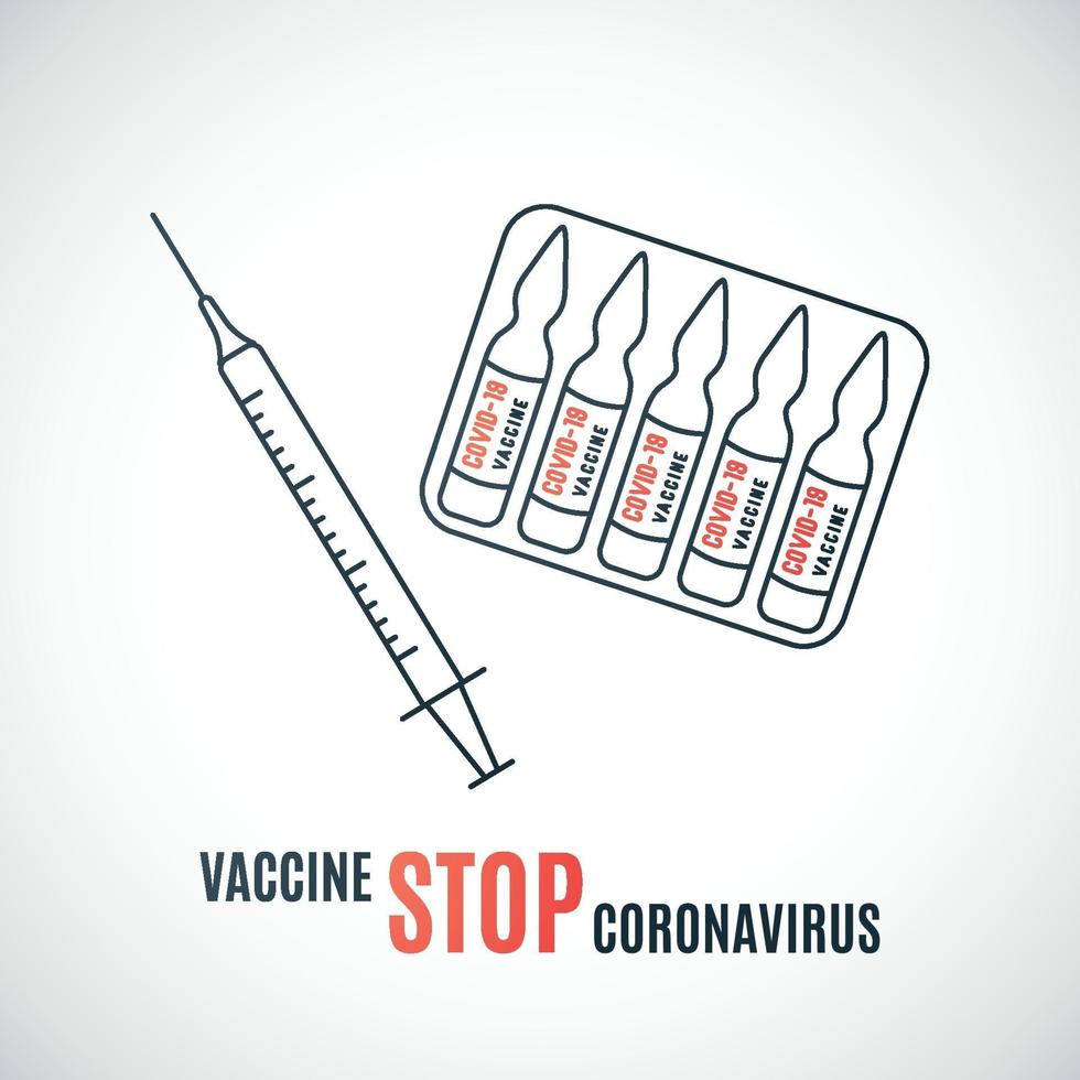 vaccinflaskor och sprutfodral ikonen isolerad på vit bakgrund. vektor