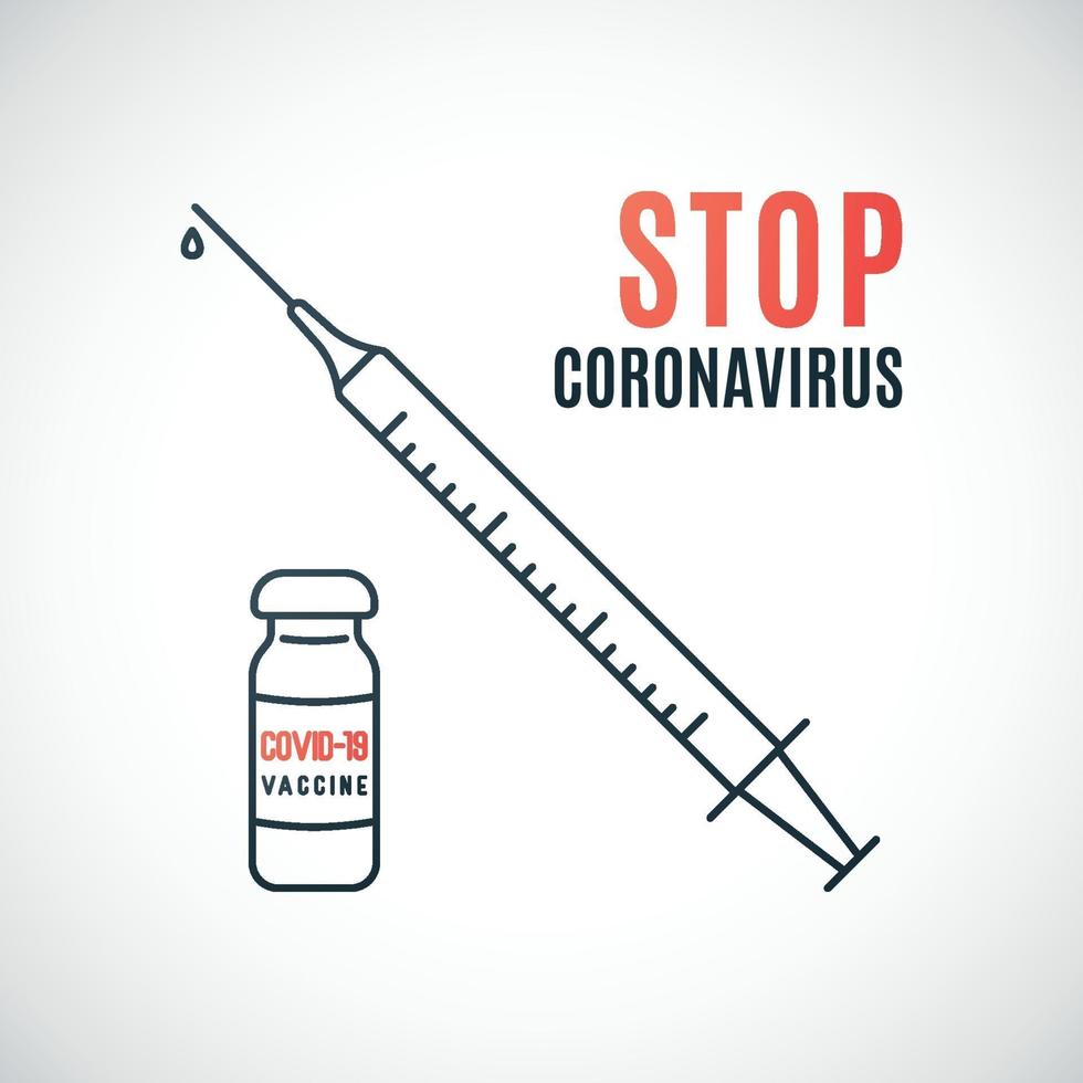 anti covid 19 vaccin. stoppa coronavirus konceptdesign. vektor