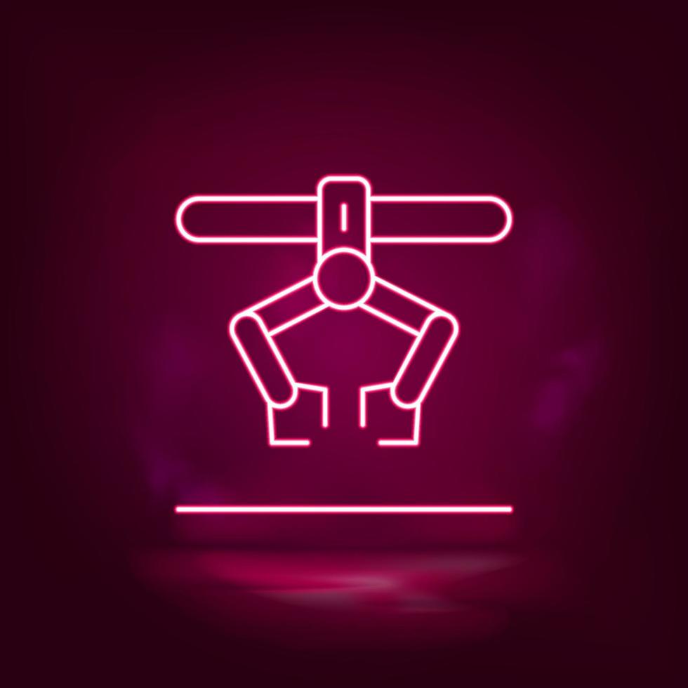 industriell robot, läser in ärm vektor neon ikon. illustration isolerat vektor tecken symbol - tillverkning robotik ikon vektor neon - vektor.