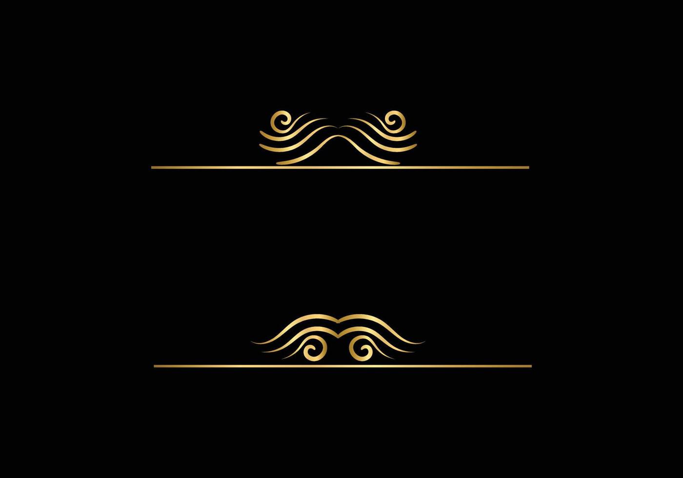 gyllene calligraphic design element. guld meny och inbjudan gräns, ram, avdelare, sida dekor. vektor