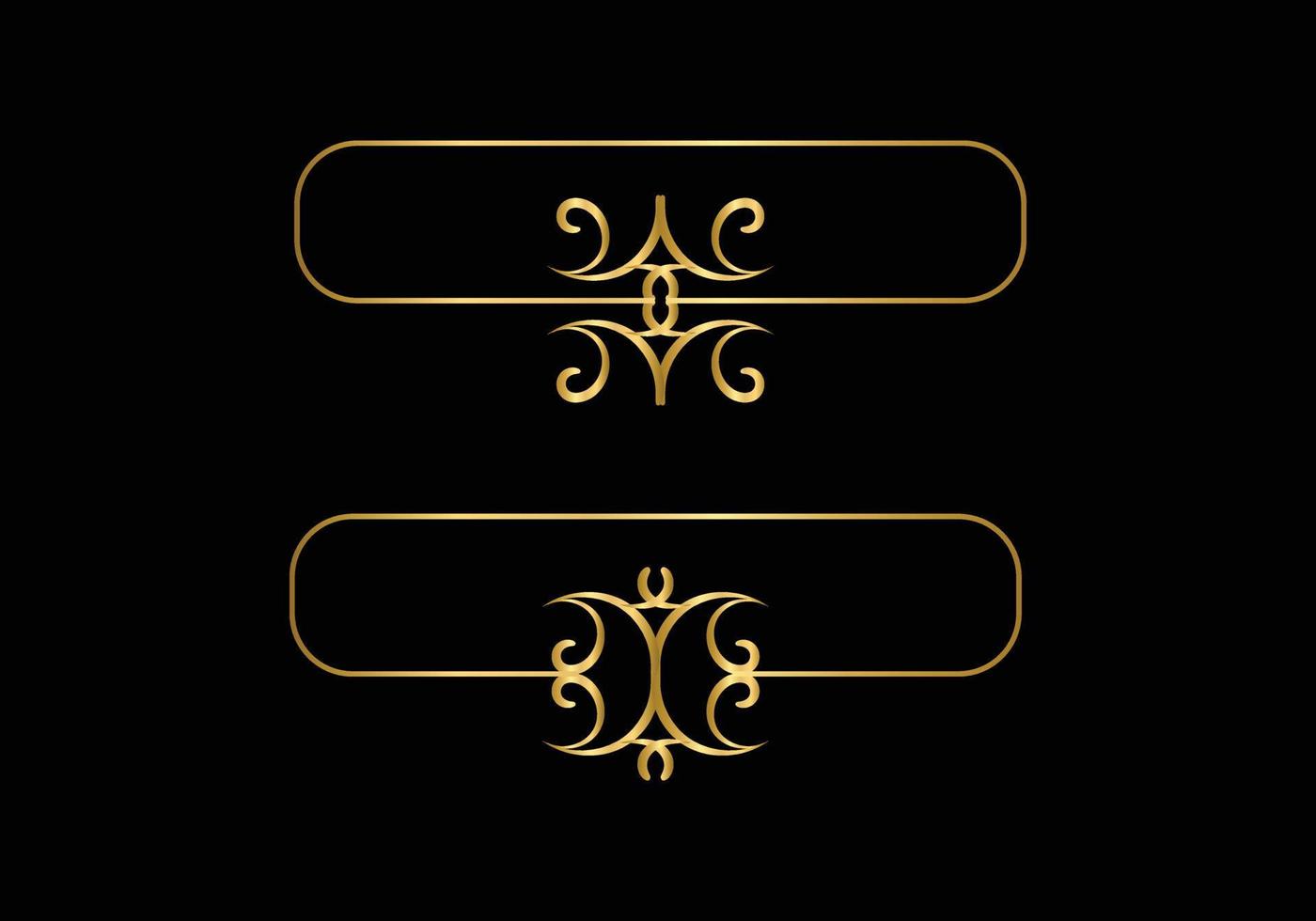 golden kalligraphisch Design Elemente. Gold Speisekarte und Einladung Grenze, Rahmen, Teiler, Seite Dekor. vektor