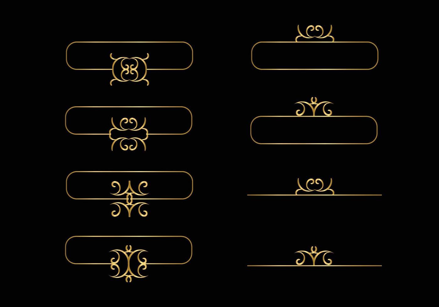 golden kalligraphisch Design Elemente. Gold Speisekarte und Einladung Grenze, Rahmen, Teiler, Seite Dekor. vektor