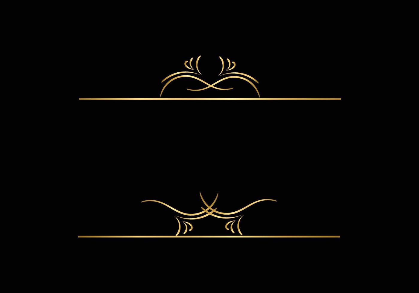gyllene calligraphic design element. guld meny och inbjudan gräns, ram, avdelare, sida dekor. vektor