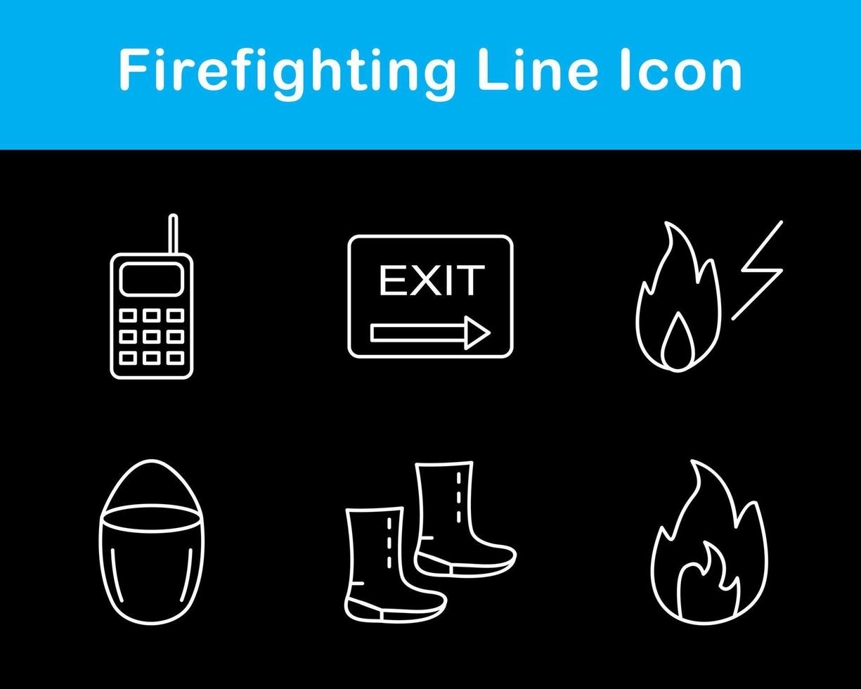 brandsläckning vektor ikon uppsättning