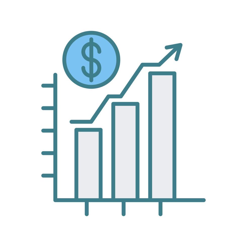Diagram upp vektor ikon