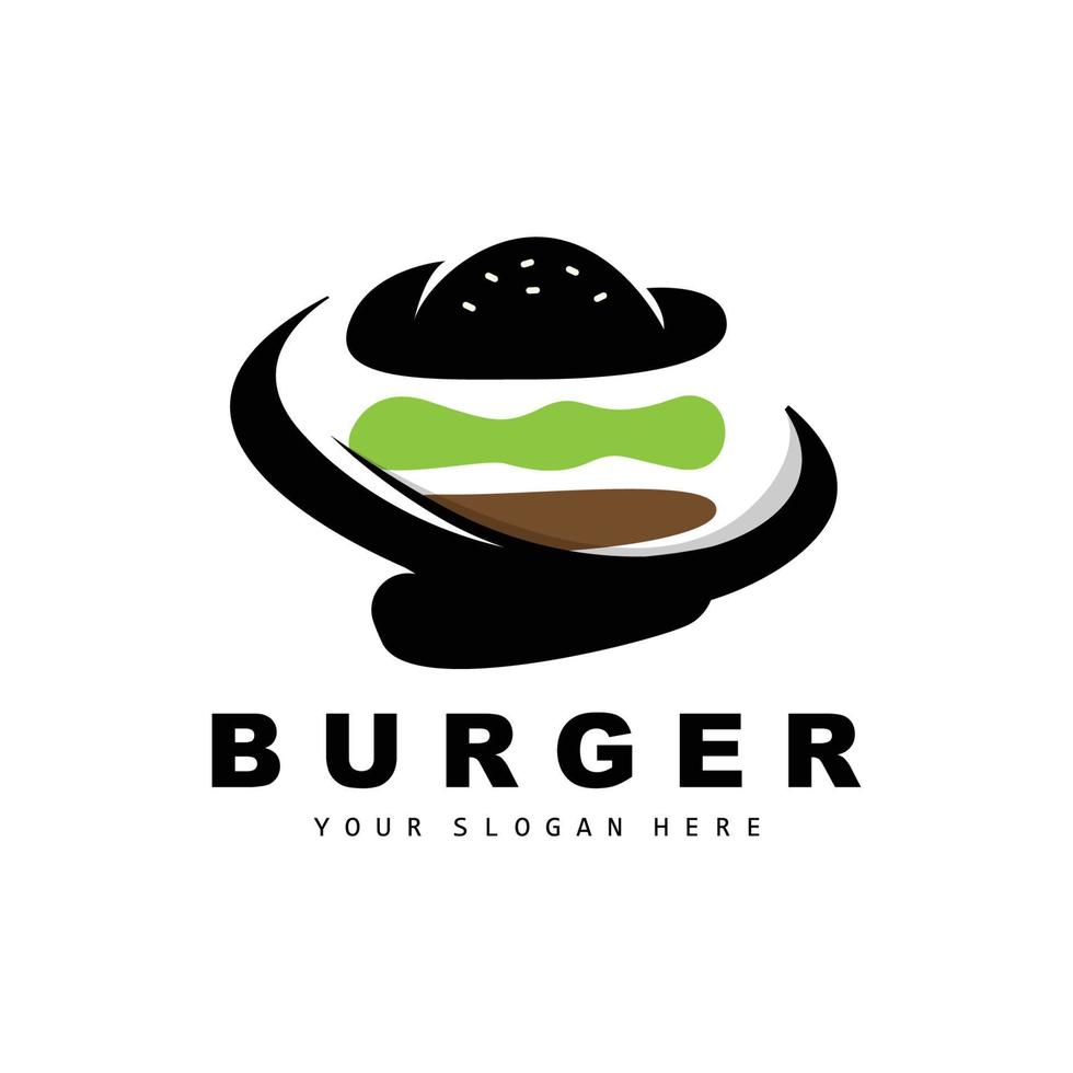 Burger Logo, schnell Essen Design, Brot und Gemüse Vektor, schnell Essen Restaurant Marke Symbol Illustration vektor