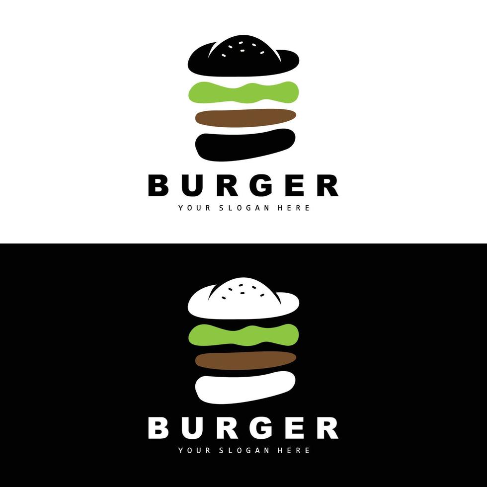 Burger Logo, schnell Essen Design, Brot und Gemüse Vektor, schnell Essen Restaurant Marke Symbol Illustration vektor