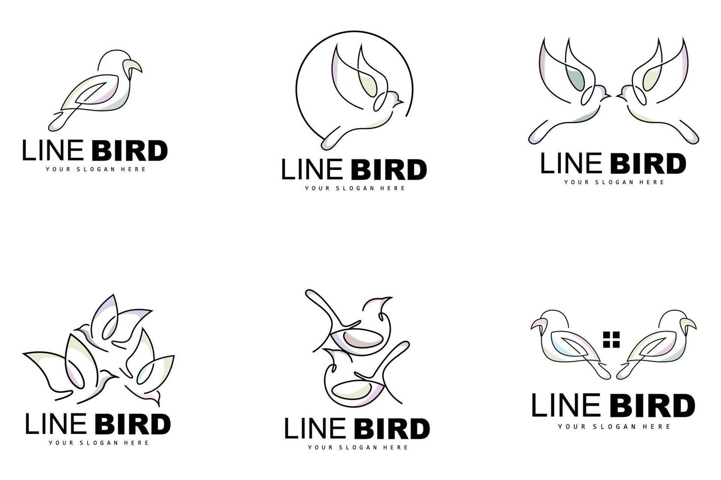 fågel logotyp, vektor kolibri, enkel enkel linje stil design, fågel vingar ikon produkt varumärke