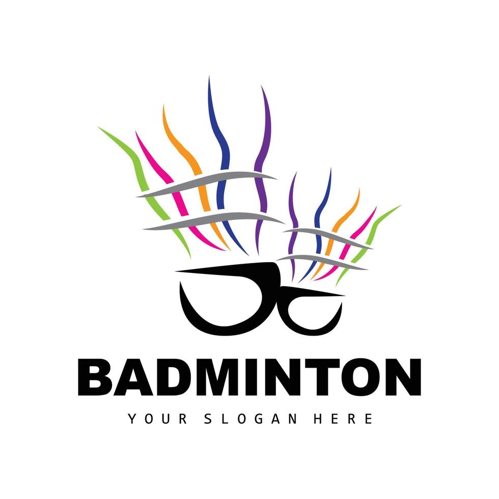 badminton logotyp, sport gren design, vektor abstrakt badminton spelare silhuett samling