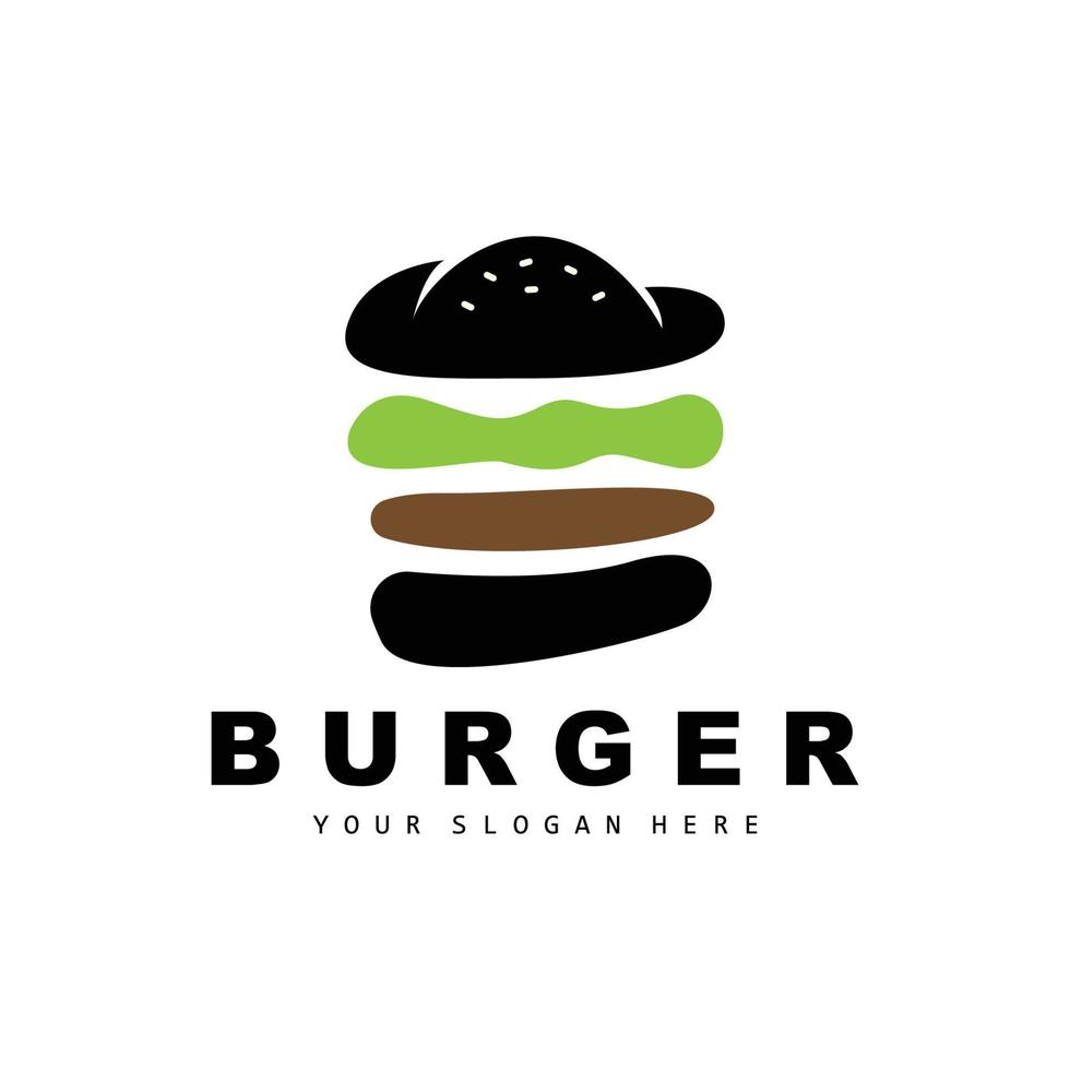 burger logotyp, snabb mat design, bröd och grönsaker vektor, snabb mat restaurang varumärke ikon illustration vektor