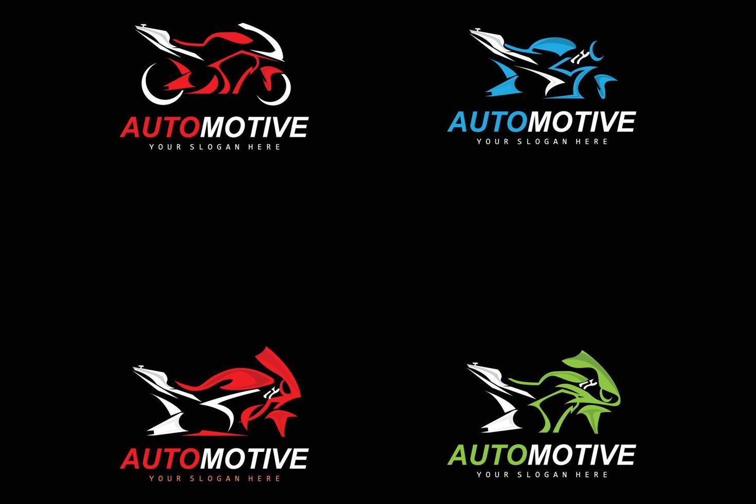 motorradlogo, motorsportfahrzeugvektor, design für, automobil, motorradkostümwerkstatt, motorradreparatur, produktmarke, motogp vektor