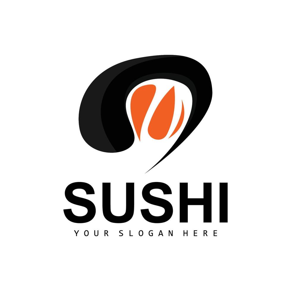 Sushi Logo, japanisch Essen Sushi Meeresfrüchte Vektor, japanisch Küche Produkt Marke Design, Vorlage Symbol vektor