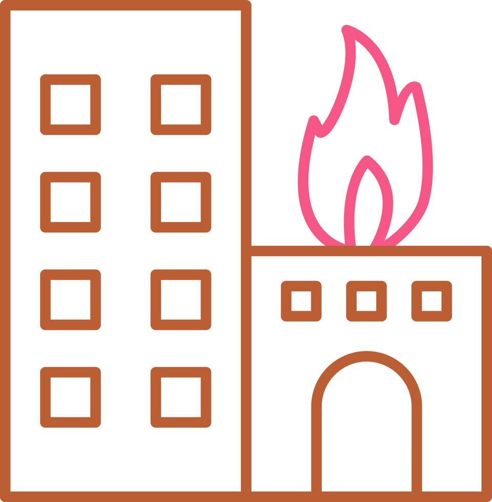 unik brinnande byggnad vektor ikon