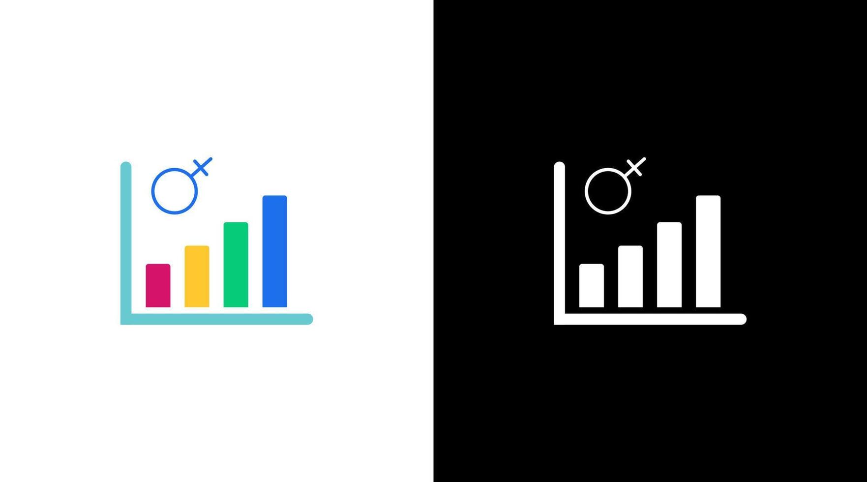 weiblich Geschlecht erhöhen, ansteigen Infografik Daten Analyse bunt Symbol Design Diagramm Bar vektor