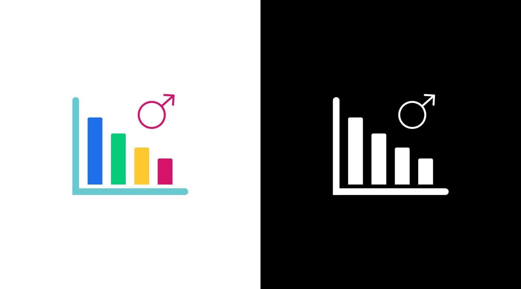 manlig kön minska infographic data analys färgrik ikon design Diagram bar vektor