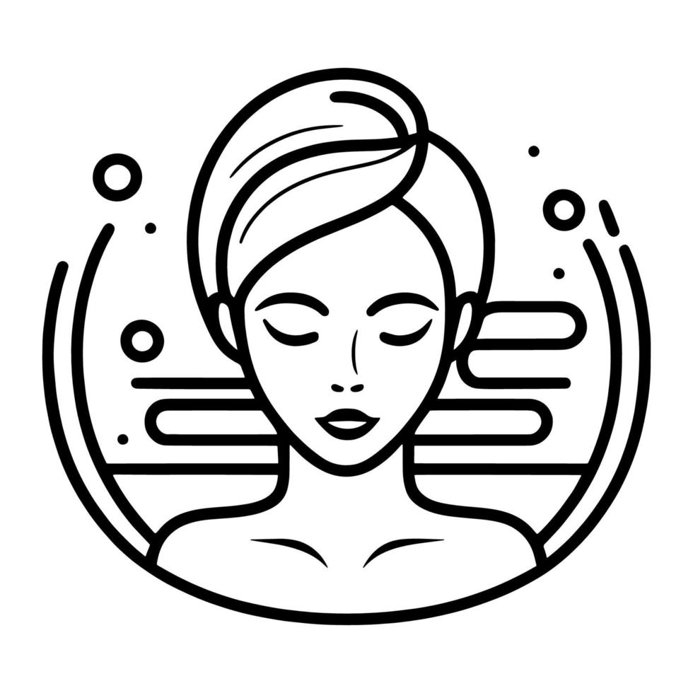 Schönheit Spa Salon Linie Symbol vektor