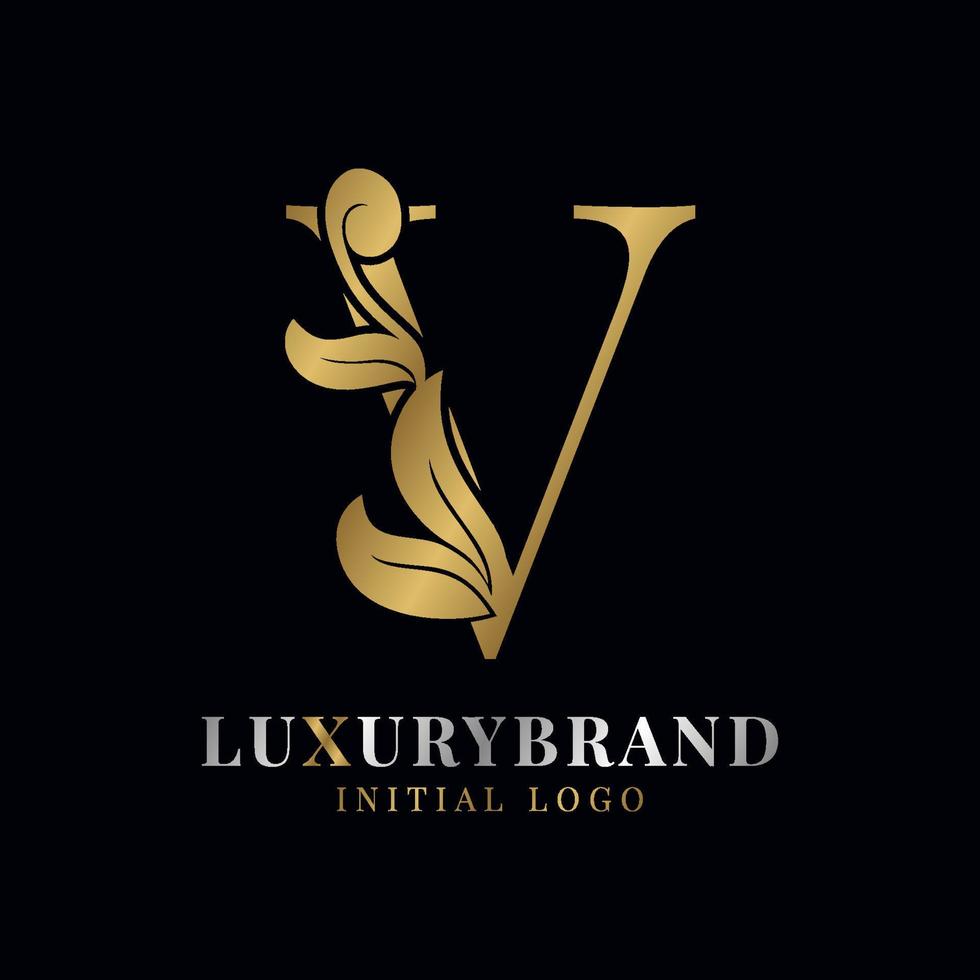 elegant Brief v Blumen- Initiale Vektor Logo Design Element