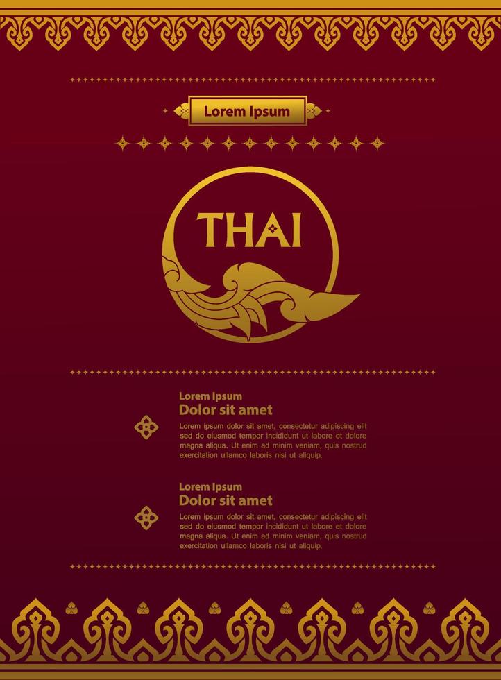 thailändisch Kunst Element zum thailändisch Grafik Design Vektor Illustration.