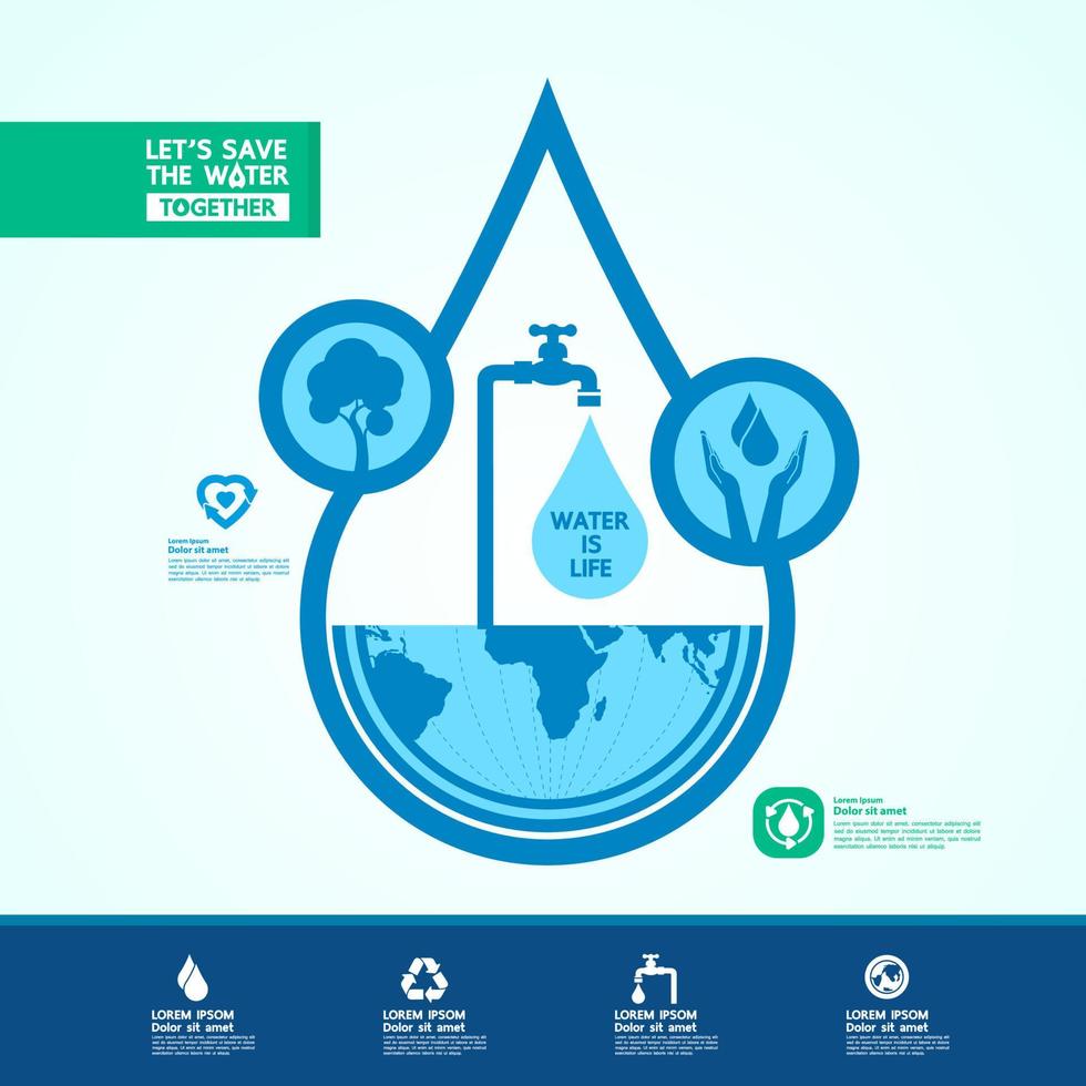 spara vatten tillsammans vektor illustration.