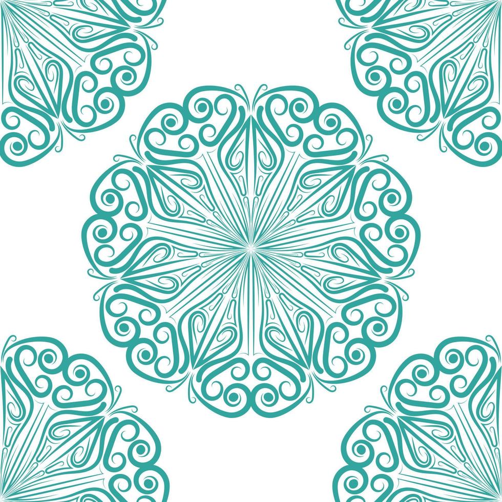 Grün Zier nahtlos Muster. Jahrgang, Paisley Element, traditionell, ethnisch, Mandala. Beste benutzt zum Stoff, Textil, Hintergrund und Verpackung zum Geburtstag und Hochzeit Verpackung. vektor