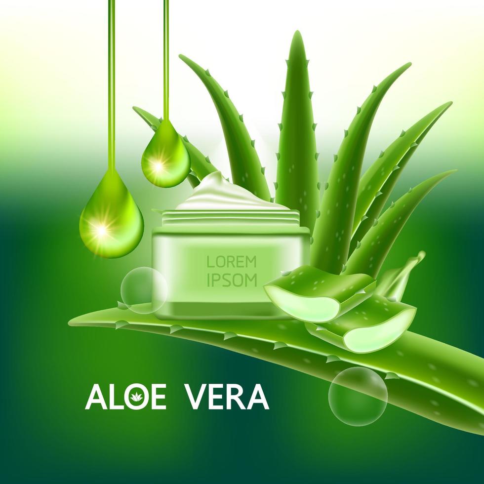aloe vera kollagen och serum för hud vård kosmetisk vektor