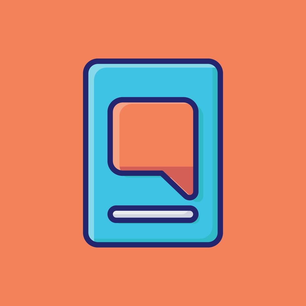 Chat auf einem Smartphone Vektor Icon Illustration. flacher Cartoon-Stil geeignet für Web-Landingpage, Banner, Aufkleber, Hintergrund.