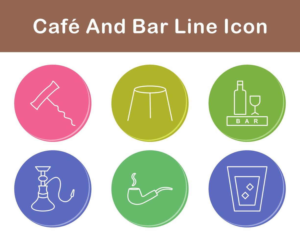 Cafe und Bar Vektor Symbol einstellen