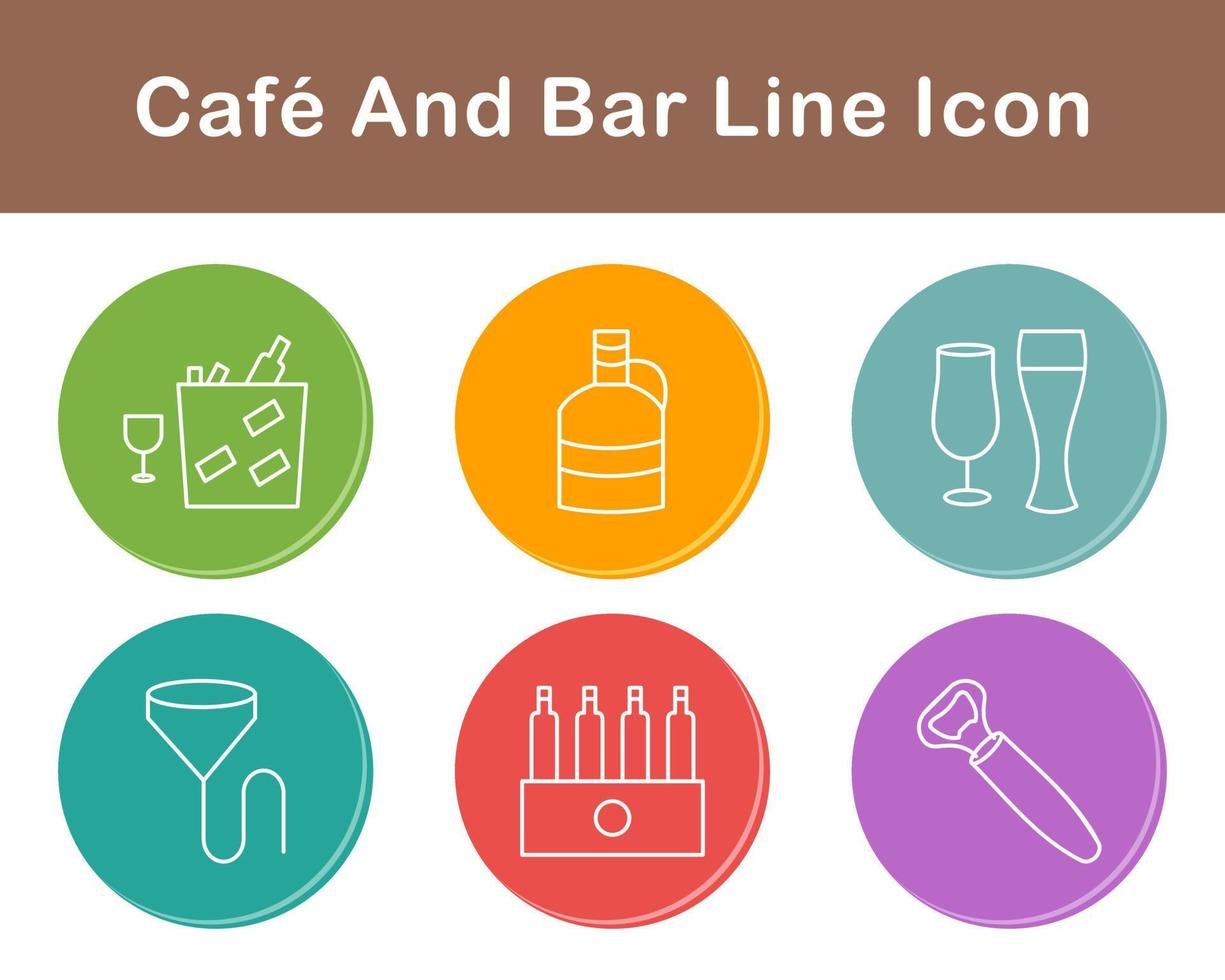 Kafé och bar vektor ikon uppsättning