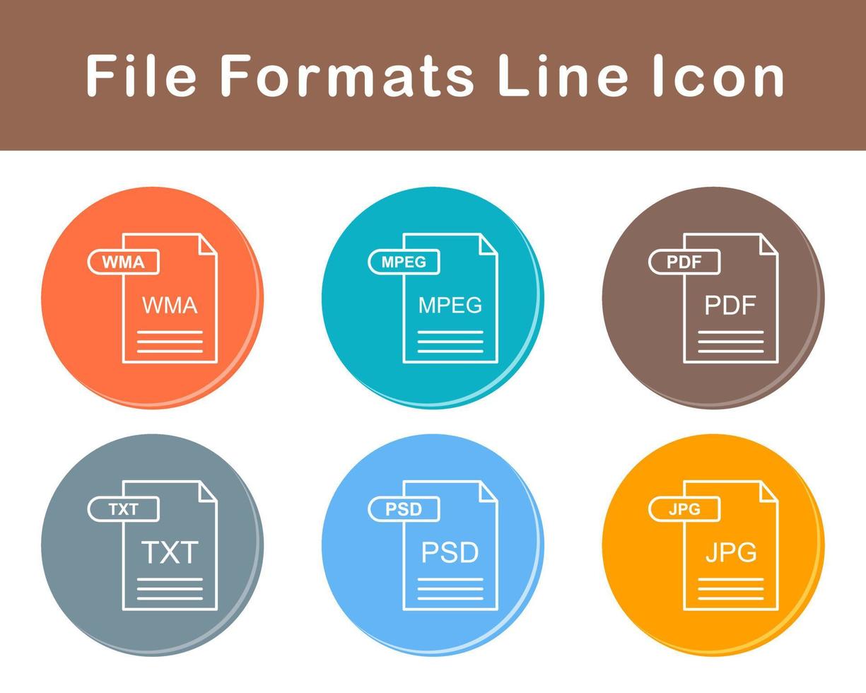 fil format vektor ikon uppsättning