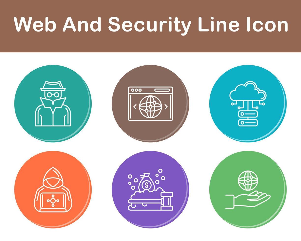 webb och säkerhet vektor ikon uppsättning