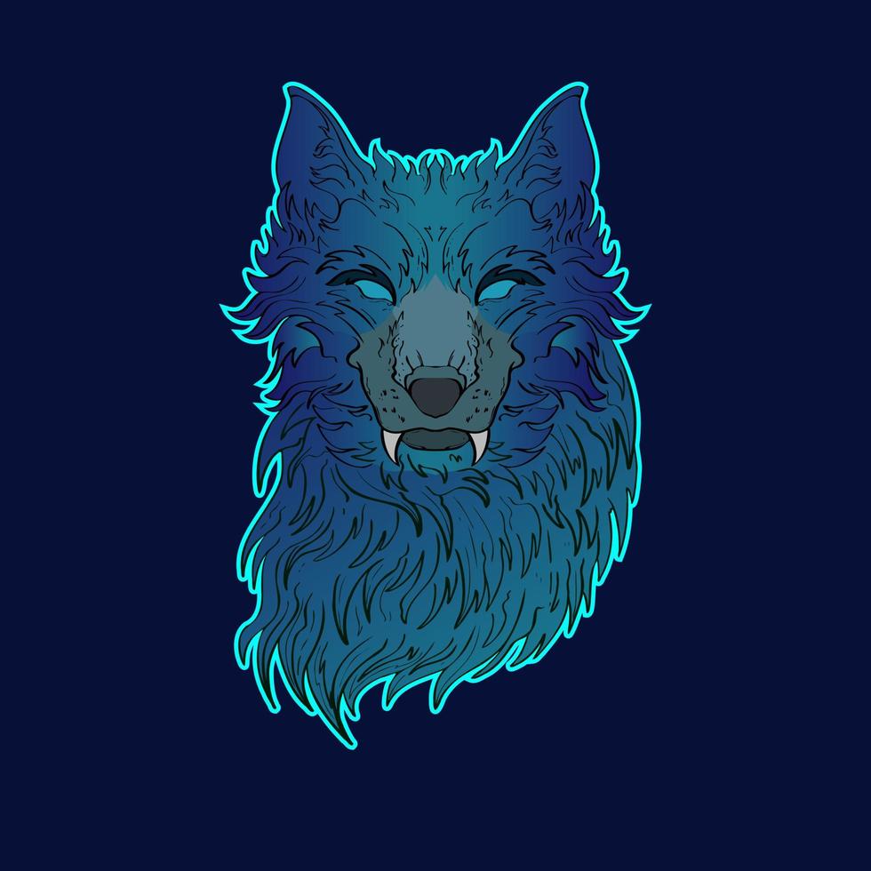 Wolf Design Kopf Emblem von aggressiv wütend Illustration Ihre Fan-Shop oder Geschäft vektor