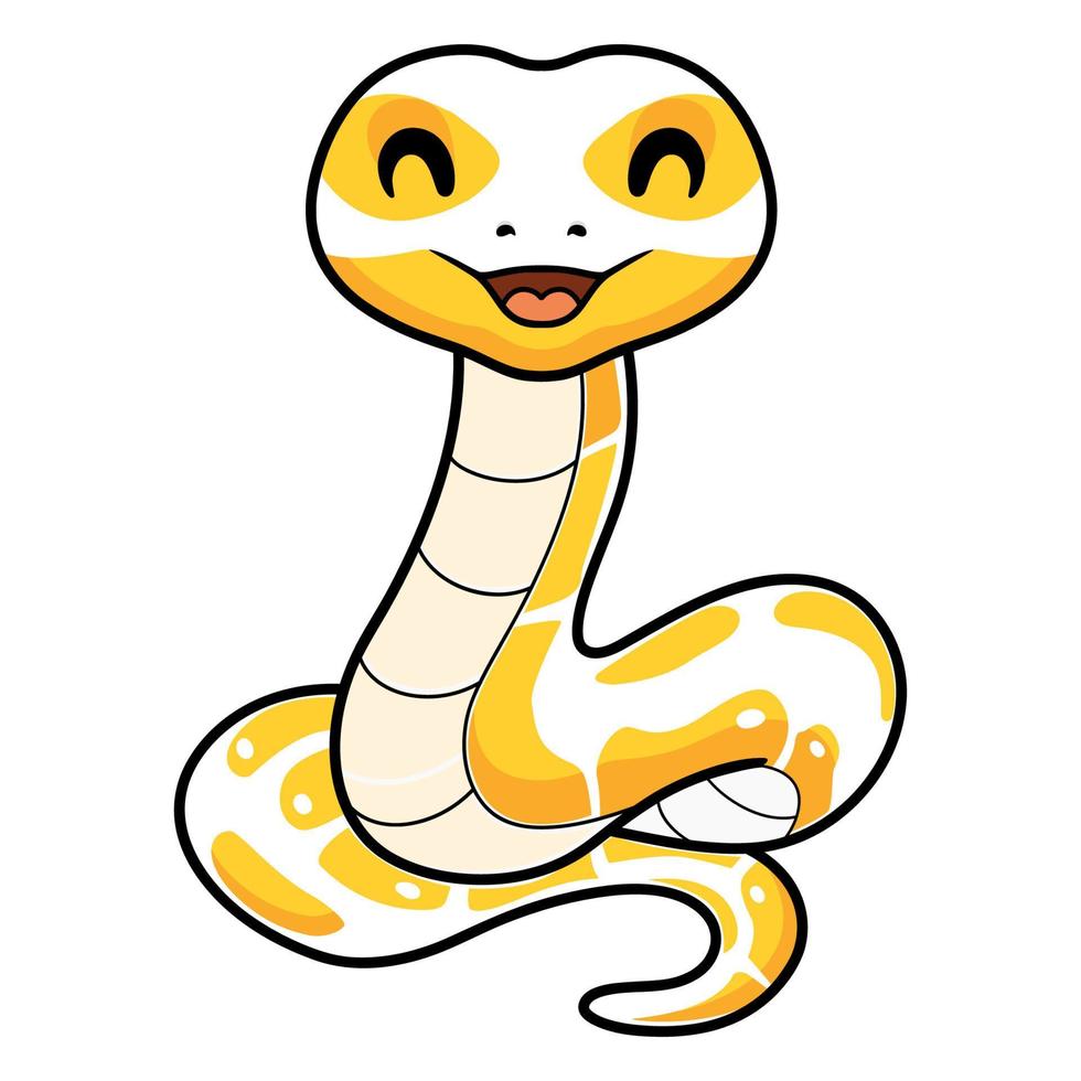 süß Albino Ball Python Schlange Karikatur vektor