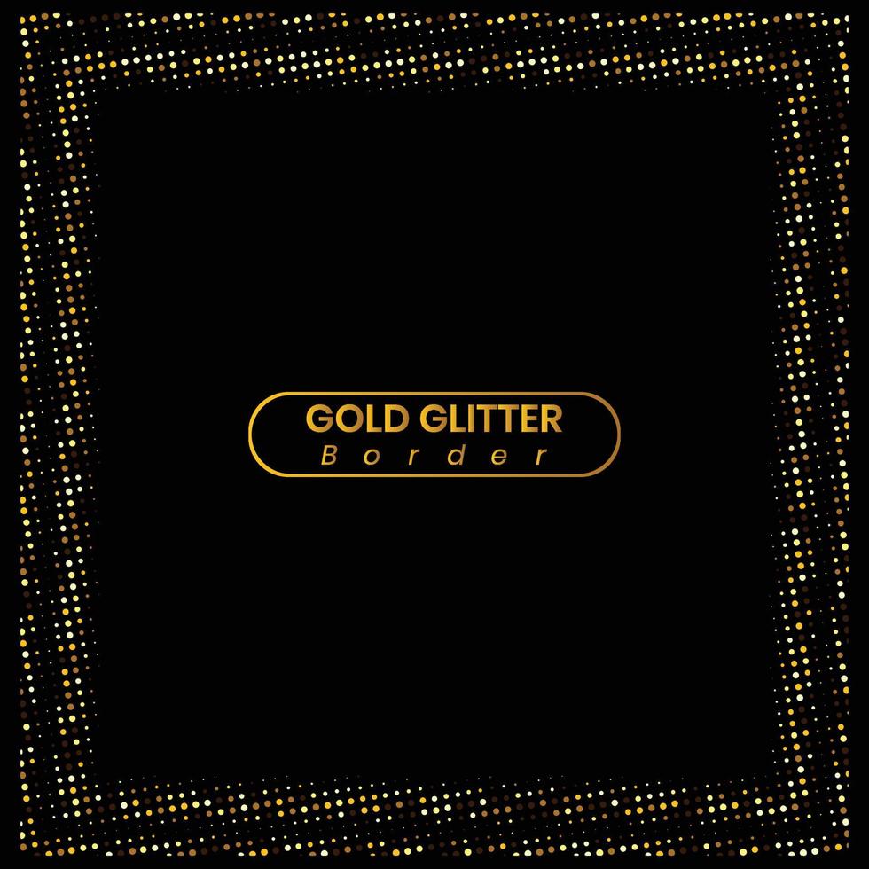 guld glitter halvton dubbel- linje gräns ram vektor för fri ladda ner