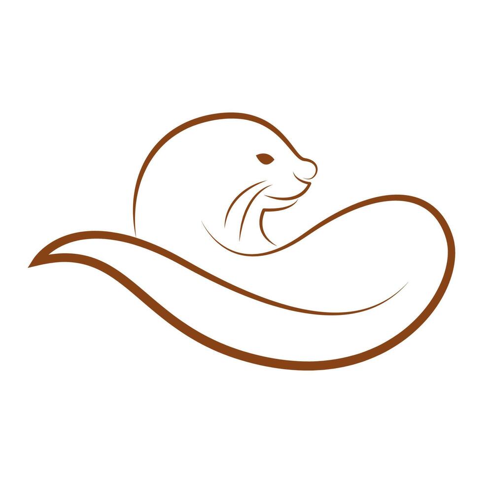 Otter Symbol Logo Design vektor