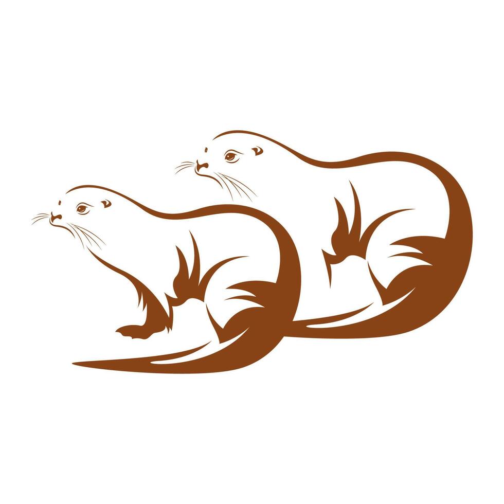 Otter Symbol Logo Design vektor