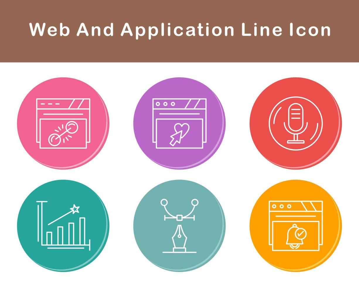 webb och Ansökan vektor ikon uppsättning