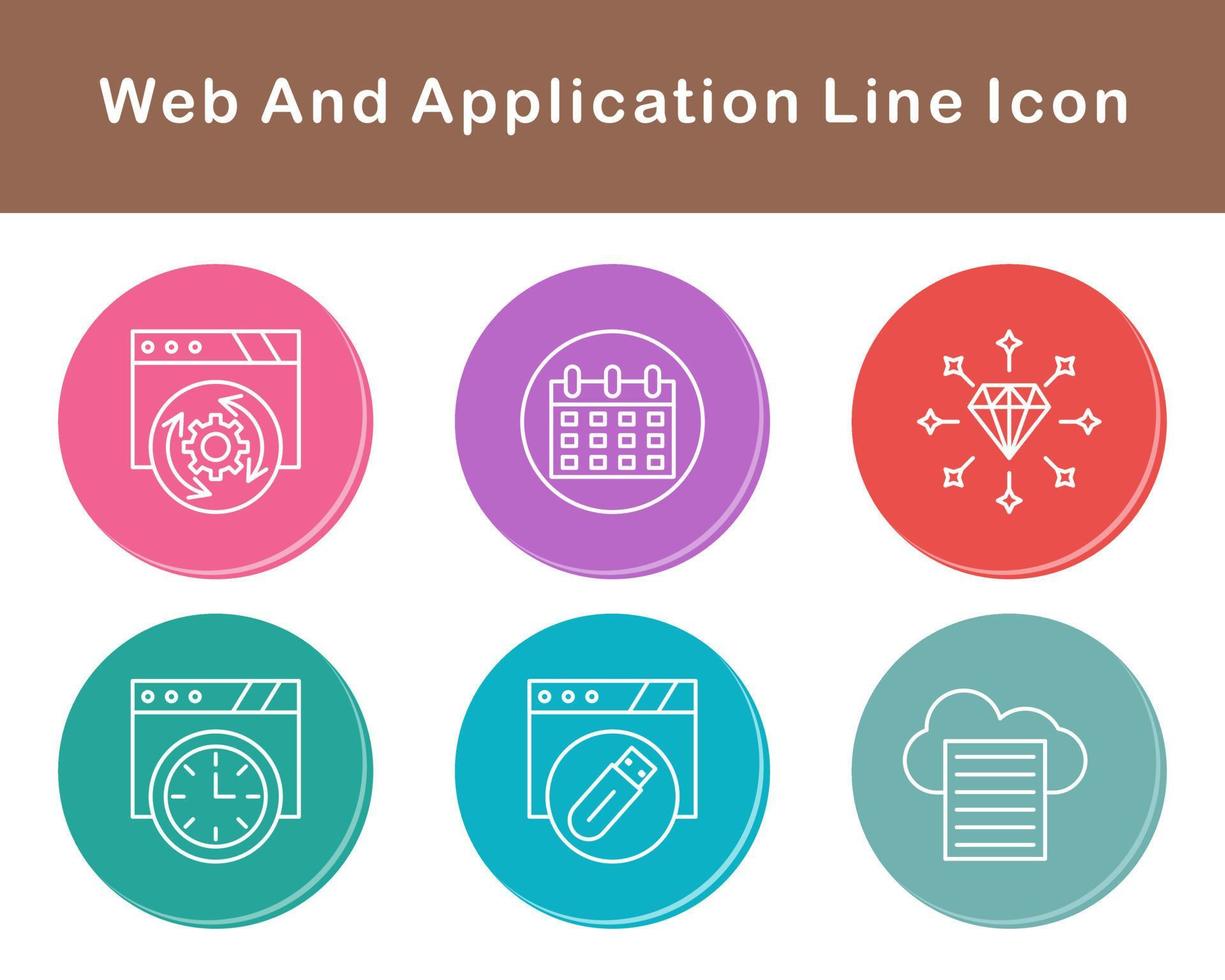 webb och Ansökan vektor ikon uppsättning