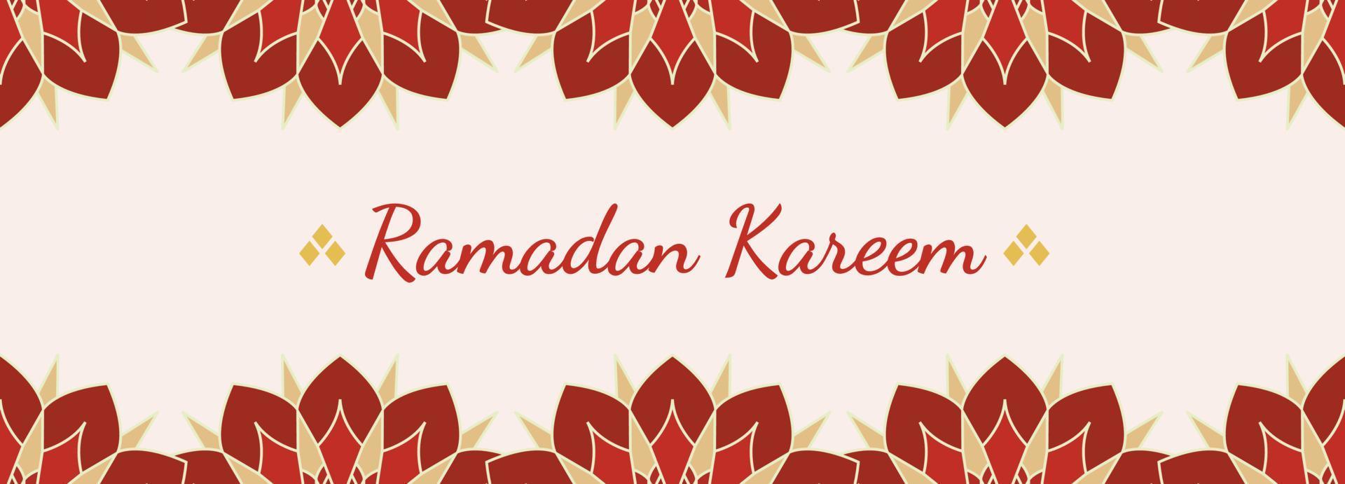 röd ramadan kareem baner islamic mönster bakgrund mall vektor