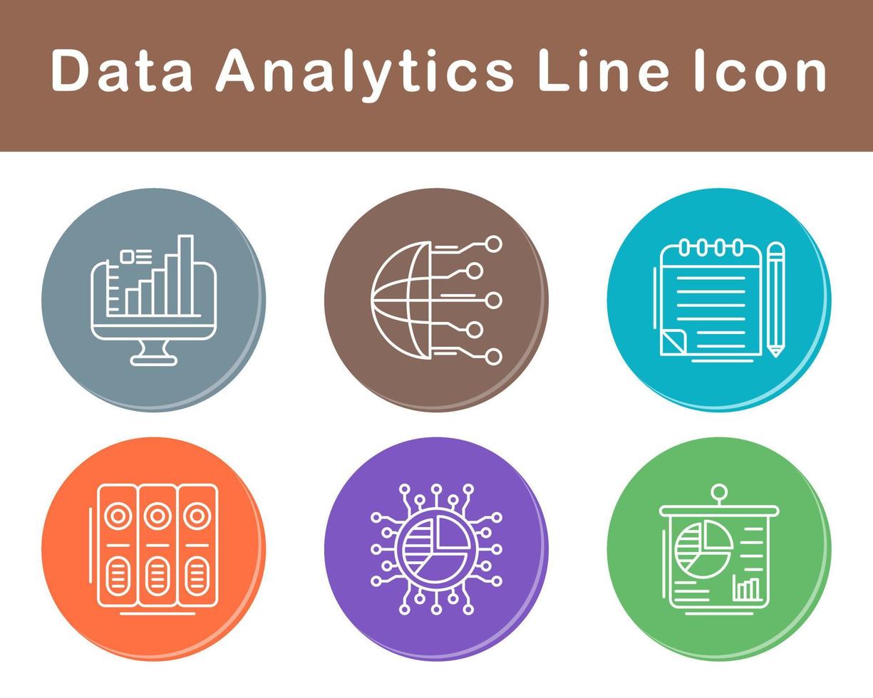 data analys vektor ikon uppsättning