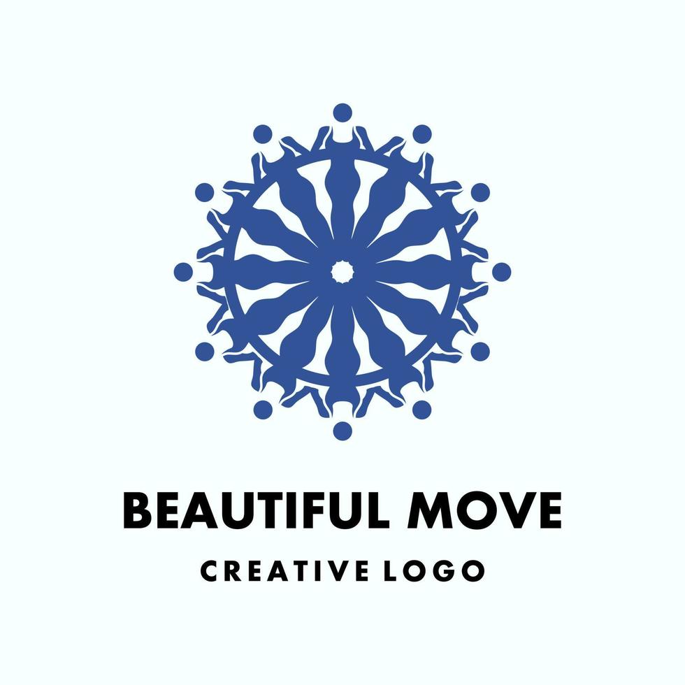 Körper Bewegung Symbol. Sport elegant Vektor Logo Vorlage. Logo zum ein gesund Gymnastik Gruppe oder Gemeinschaft. weiblich Körper Silhouette Bildung Sonnenlicht