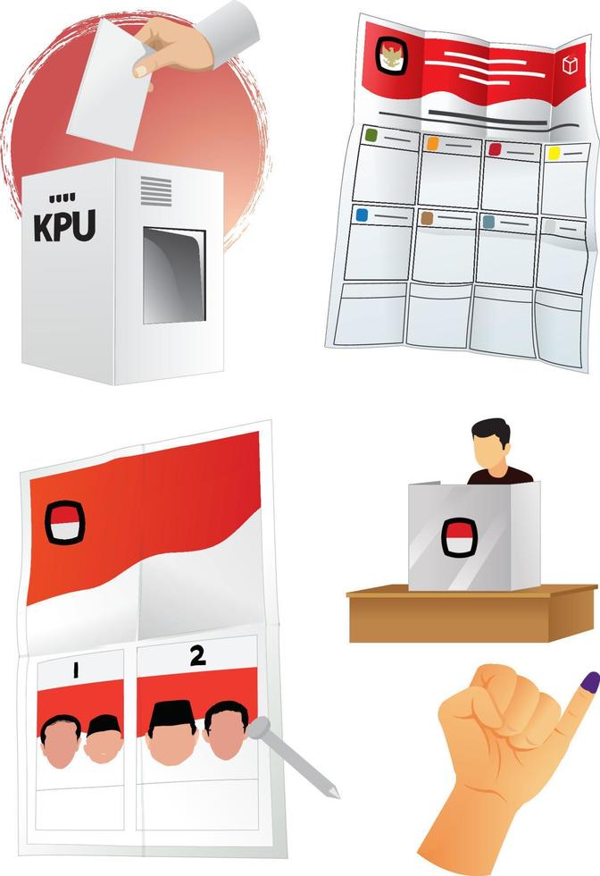 einstellen von indonesisch Wahl Grafik vektor