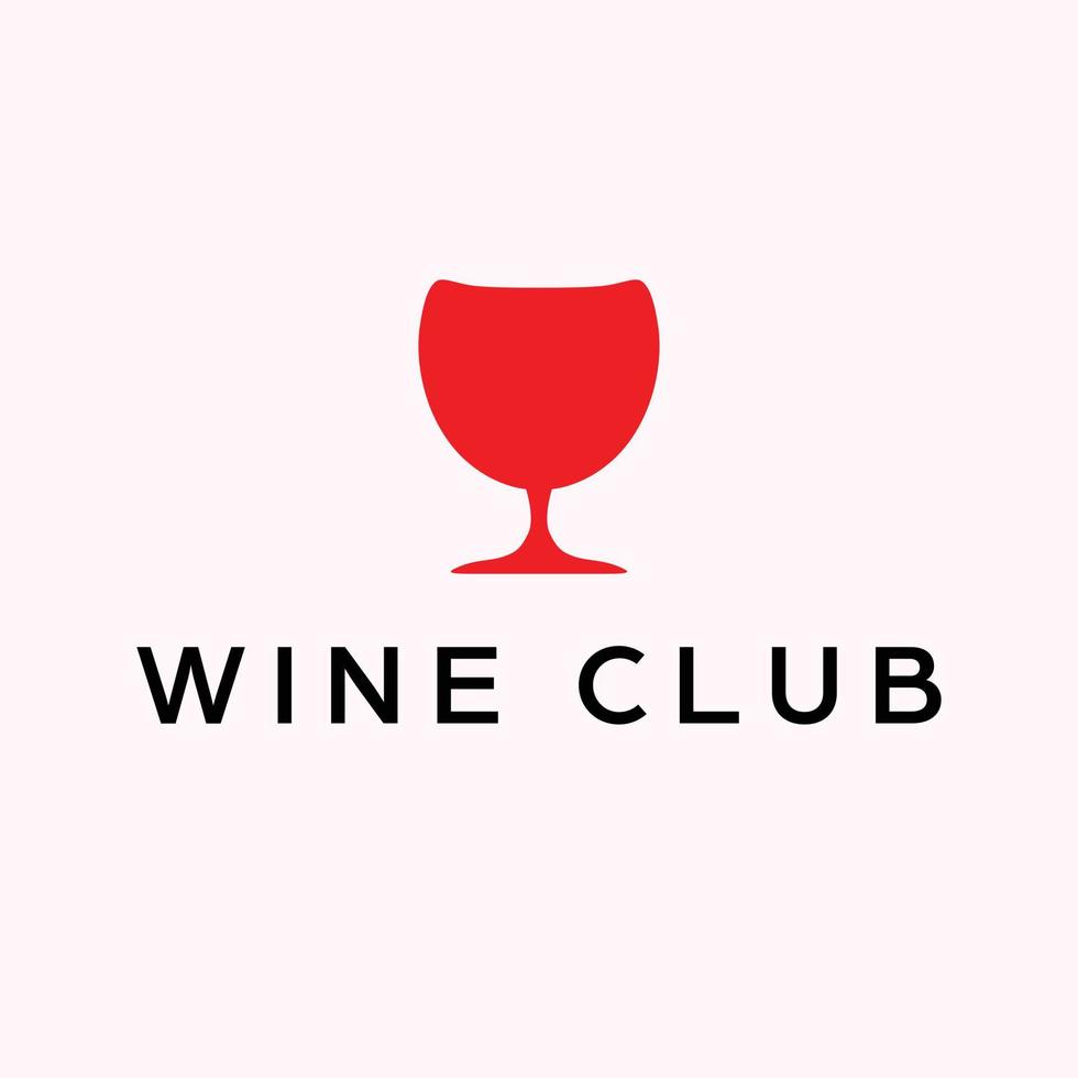 Wein Verein Logo Design. rot Wein Glas Logotyp. einfach und modern Logo. vektor