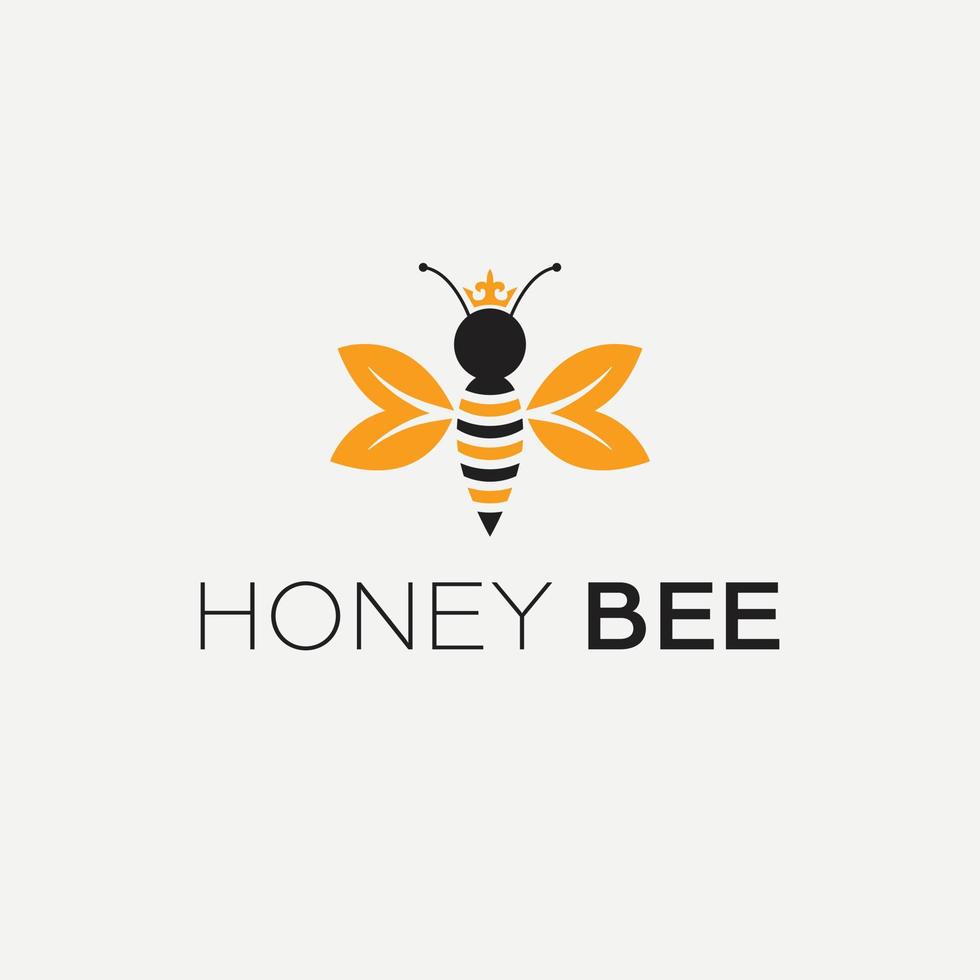 honung bi logotyp design. logotyp med drottning bi. modern och enkel logotyp. vektor