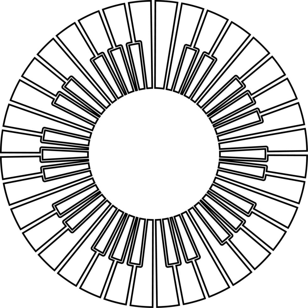 översikt cirkel piano ram med kopia Plats för din text eller design vektor