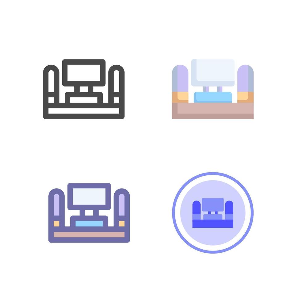 hemmabio ikon pack isolerad på vit bakgrund. för din webbdesign, logotyp, app, ui. vektorgrafikillustration och redigerbar stroke. eps 10. vektor