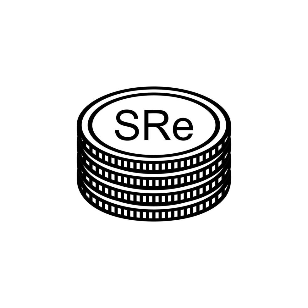 Seychellerna valuta symbol, seychellois rupee ikon, scr tecken. vektor illustration