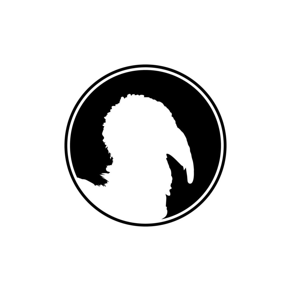 Truthahn Kopf auf das Kreis gestalten zum Logo, Piktogramm oder Grafik Design Element. das Truthahn ist ein groß Vogel im das Gattung Meleagris. Vektor Illustration