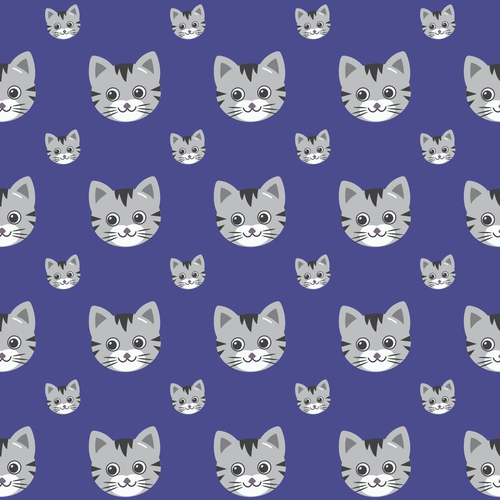 söta katter vektor mönster, illustrationer på färgad bakgrund.